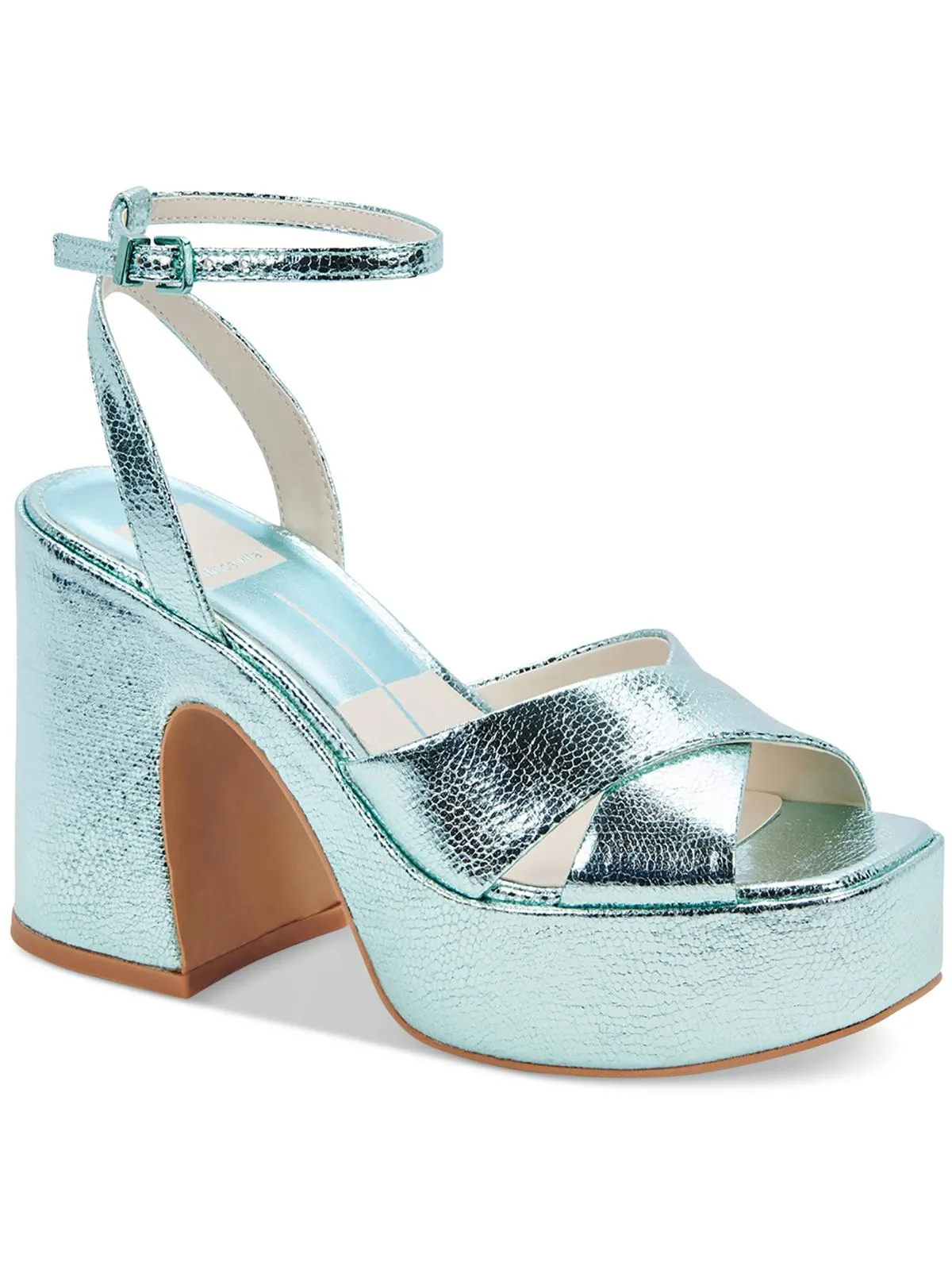 Wessi Womens Embossed Criss Cross Front Platform Sandals