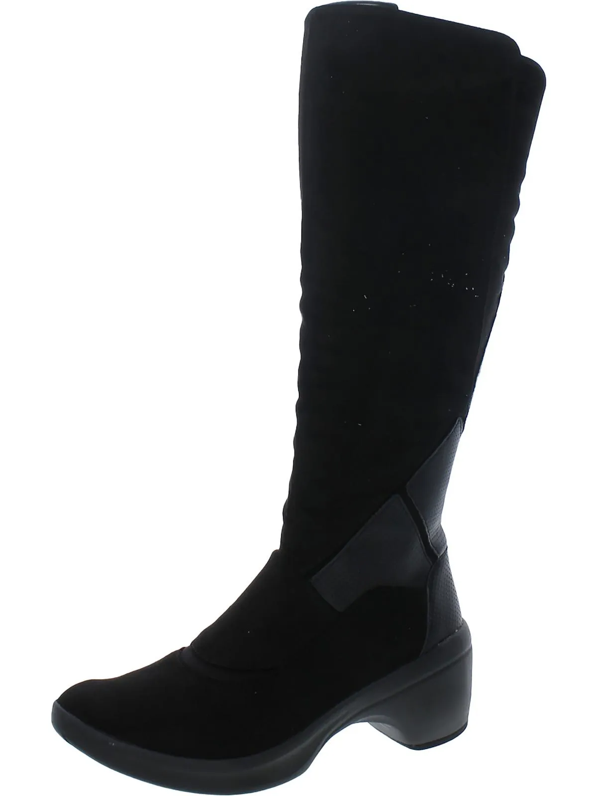 Whish List Womens Faux Suede Block Heel Knee-High Boots