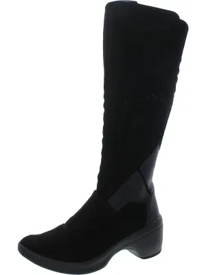 Whish List Womens Faux Suede Block Heel Knee-High Boots