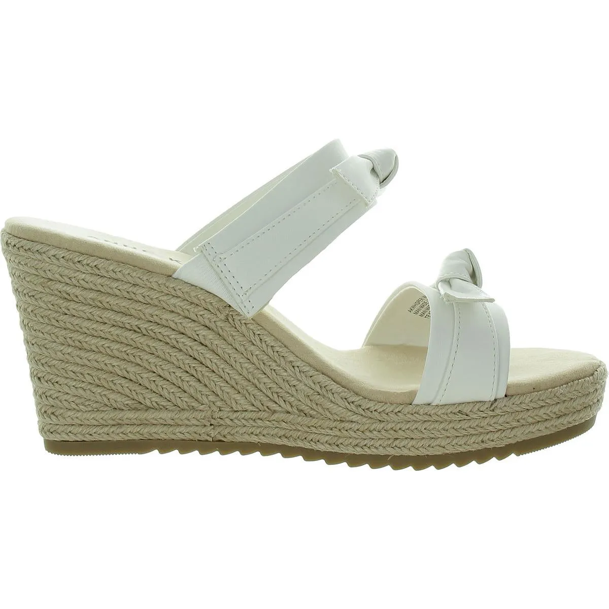 Whisper Womens Faux Leather Metallic Wedge Sandals
