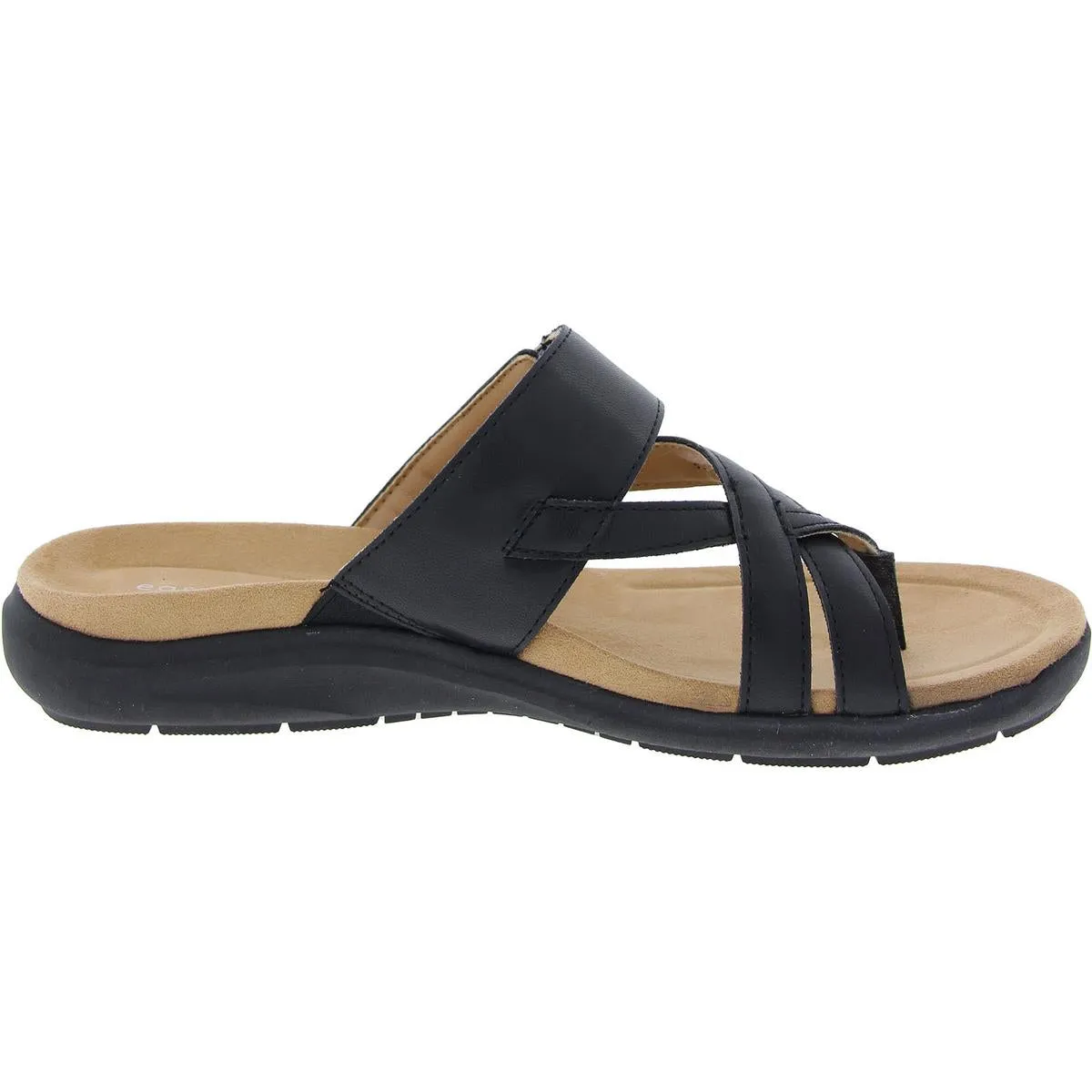 Wilamena Womens Toe Loop Faux Leather Flip-Flops