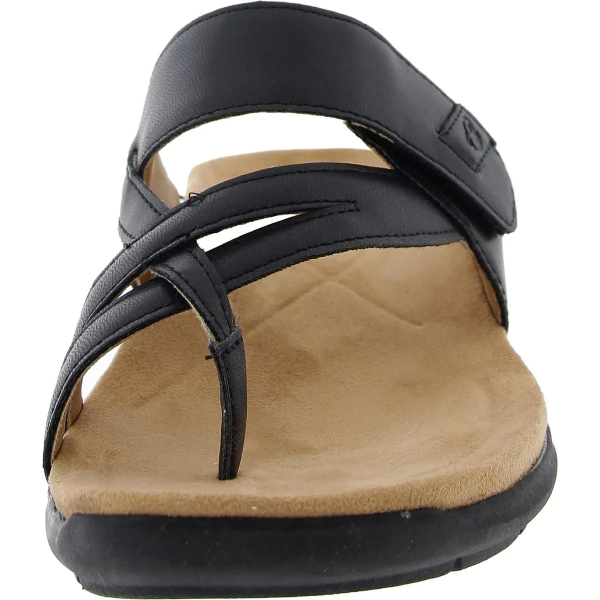 Wilamena Womens Toe Loop Faux Leather Flip-Flops