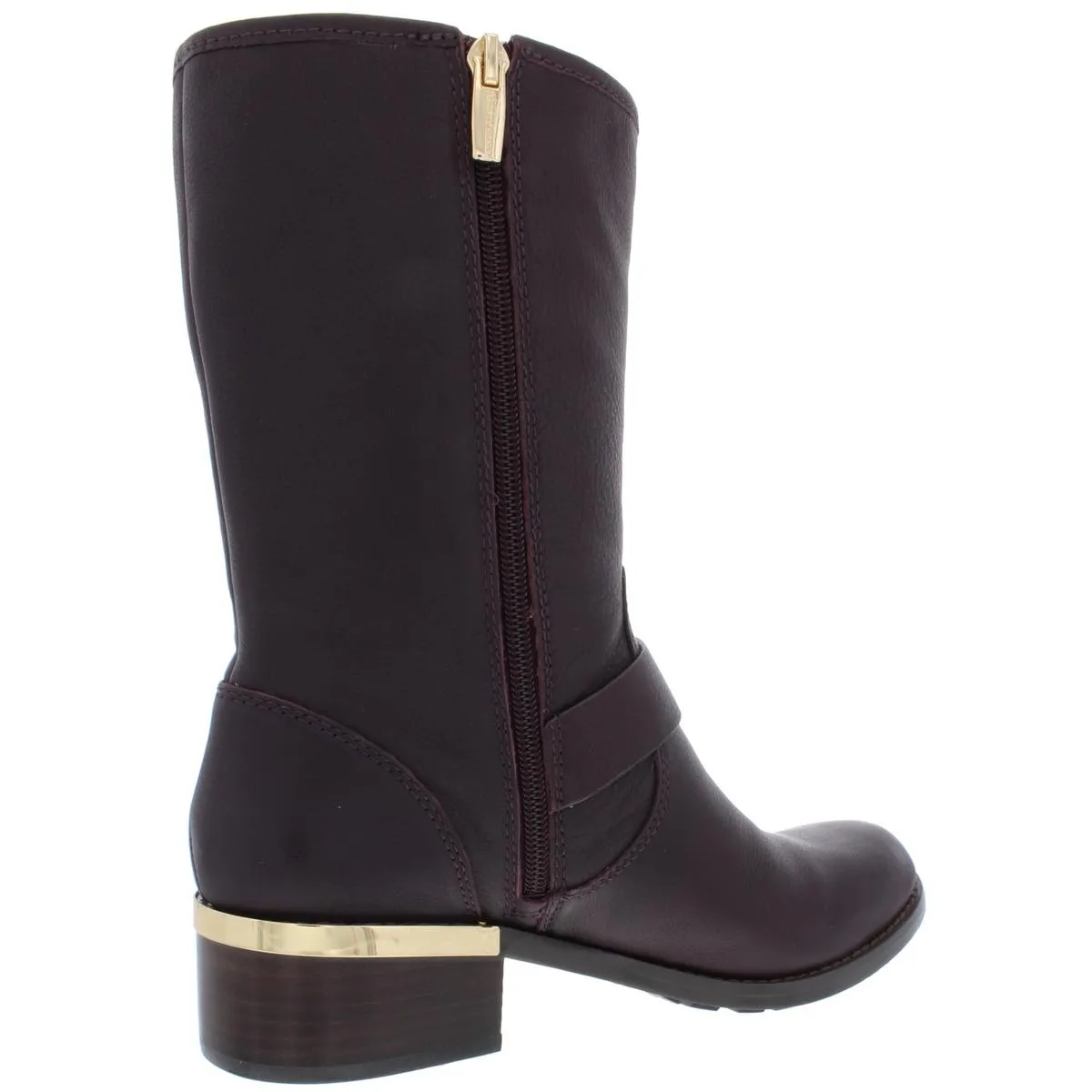 Windy Womens Buckle Moto Mid-Calf Boots