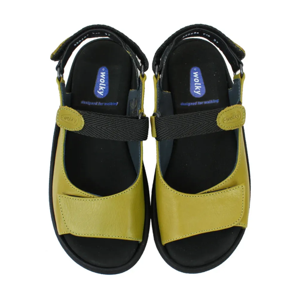 Wolky Jewel Olive Green Leather Sandal (Women's)