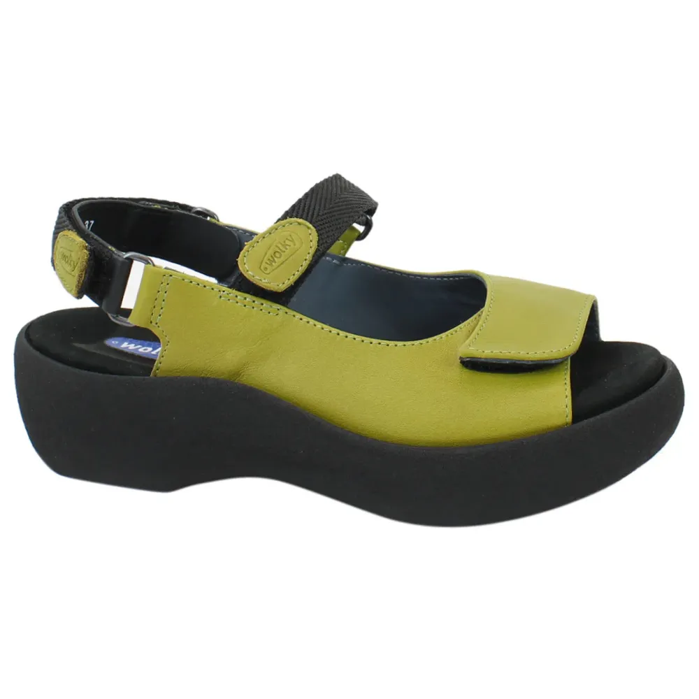 Wolky Jewel Olive Green Leather Sandal (Women's)