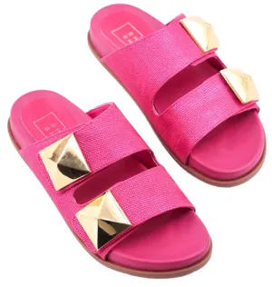Women Bernarda Sandal In Fuchsia Woven