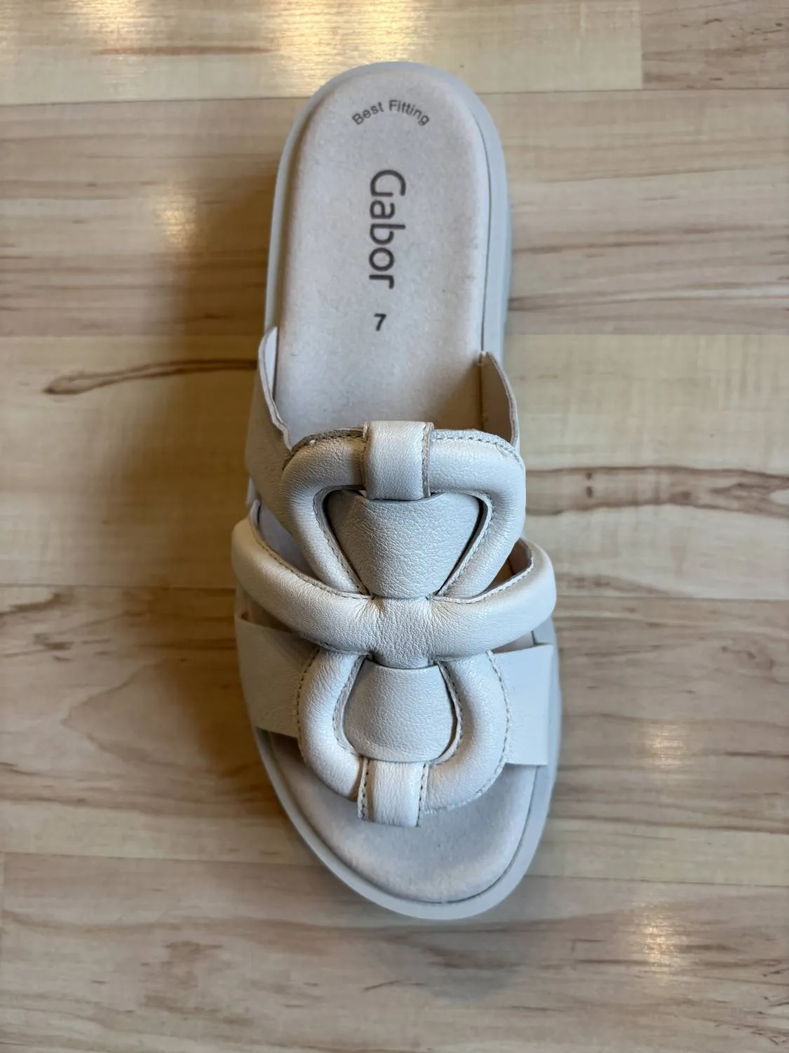 Women Chunky Cleated Sole Sandal In Ivory