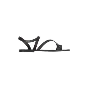 Women Diagonal Strap Sandal In Black