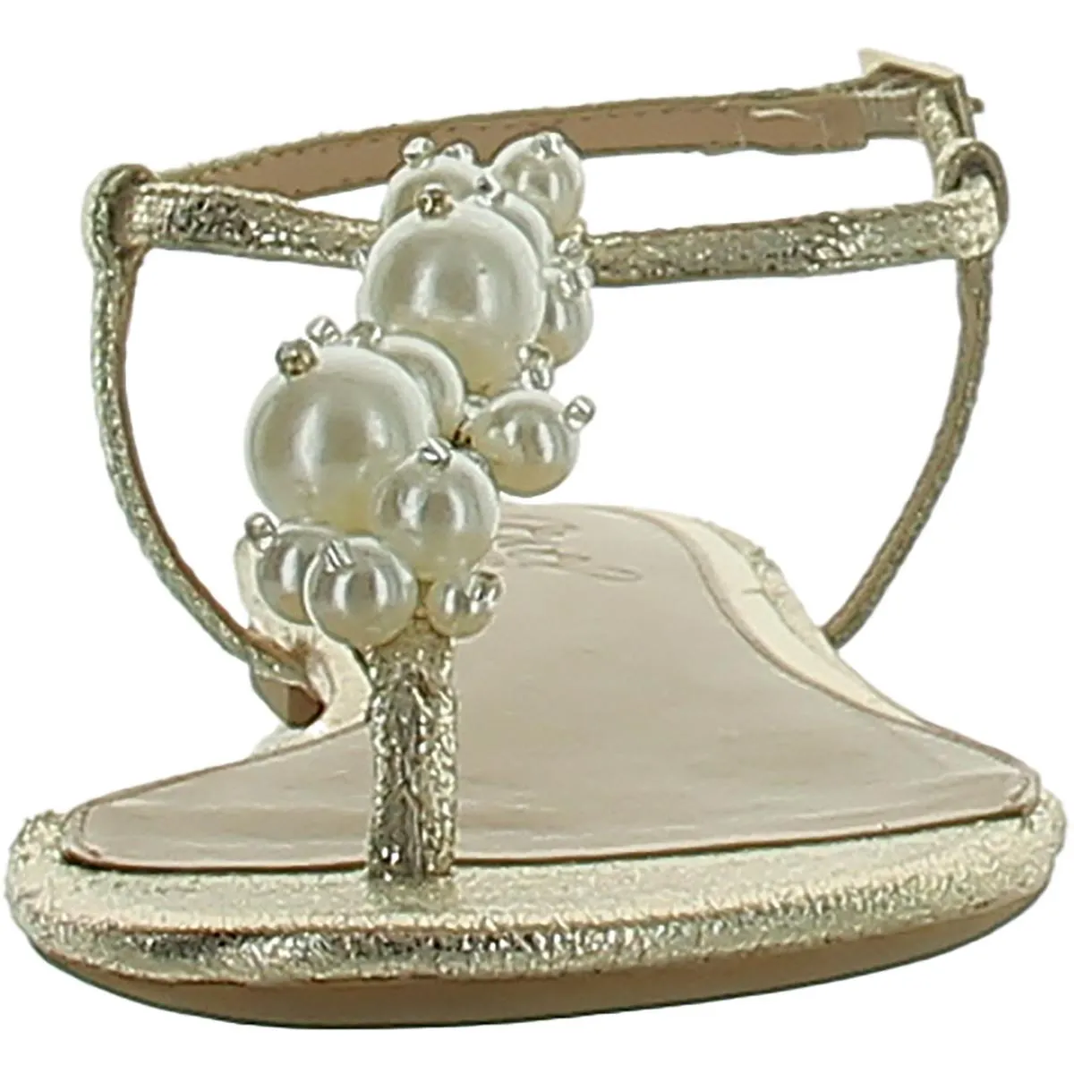 Womens Adjustable Embellished T-Strap Sandals