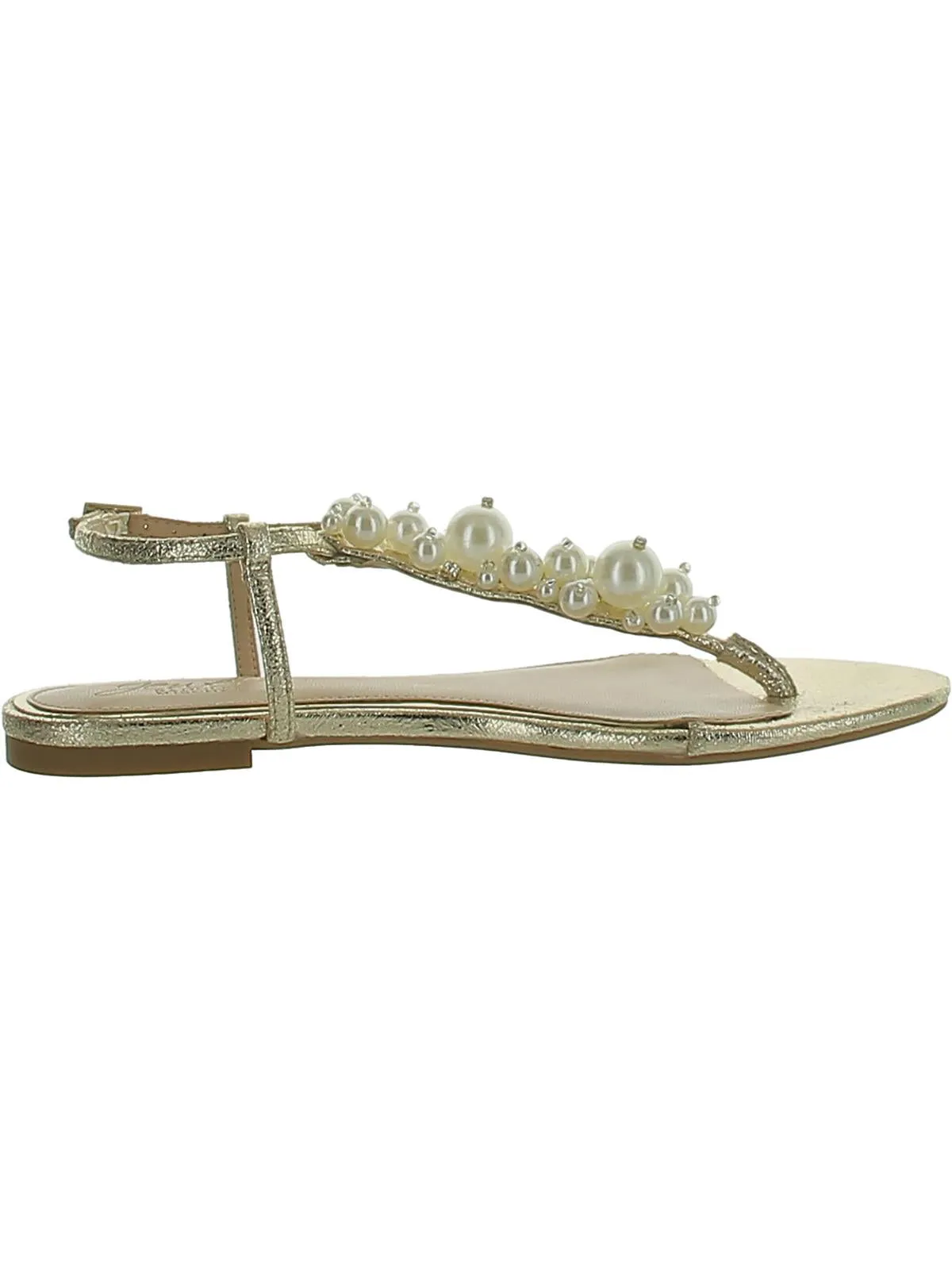 Womens Adjustable Embellished T-Strap Sandals