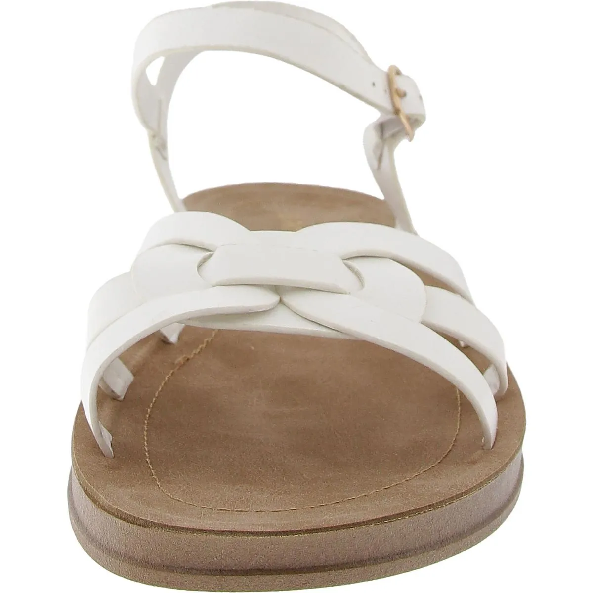 Womens Adjustable Faux Leather Ankle Strap