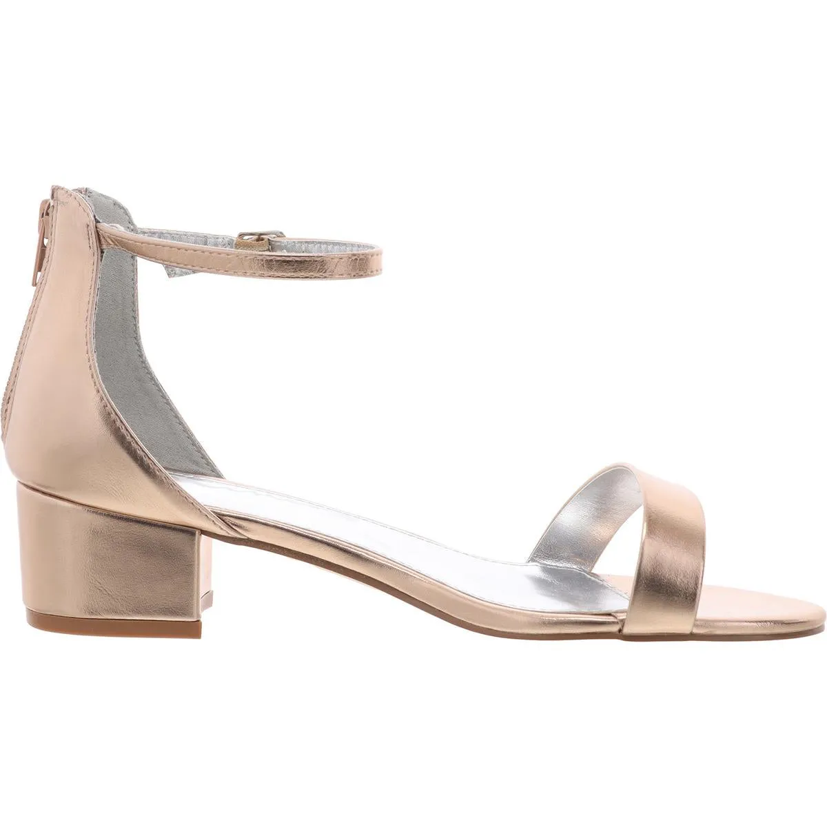 Womens Adjustable Faux Leather Block Heel