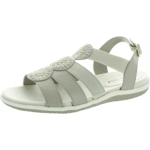 Womens Adjustable Leather Wedge Sandals