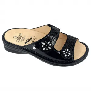 Women's Alma Sandal In Nero Micro/naplack