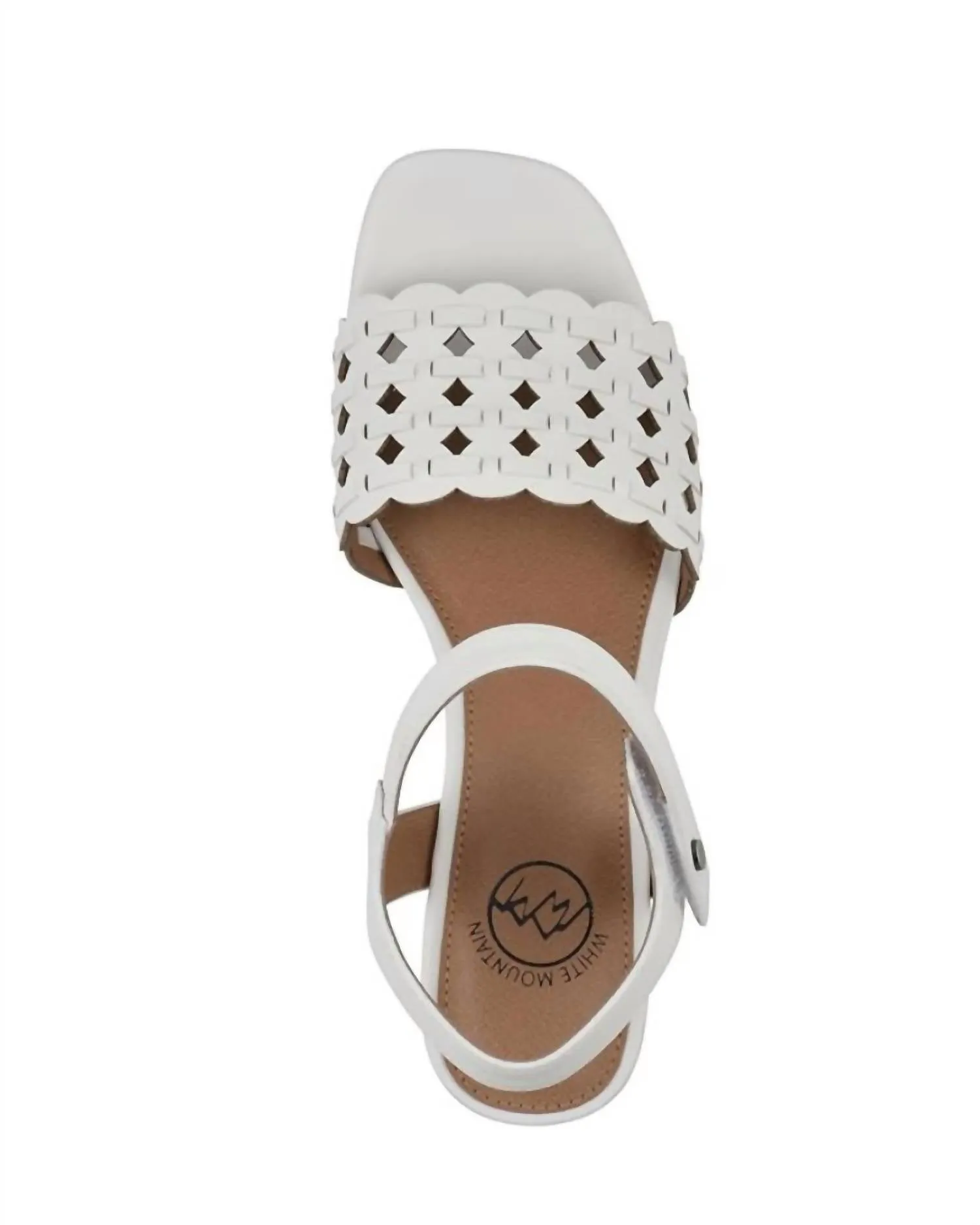 Women's Alumina Block Heel Flat Sandals In White
