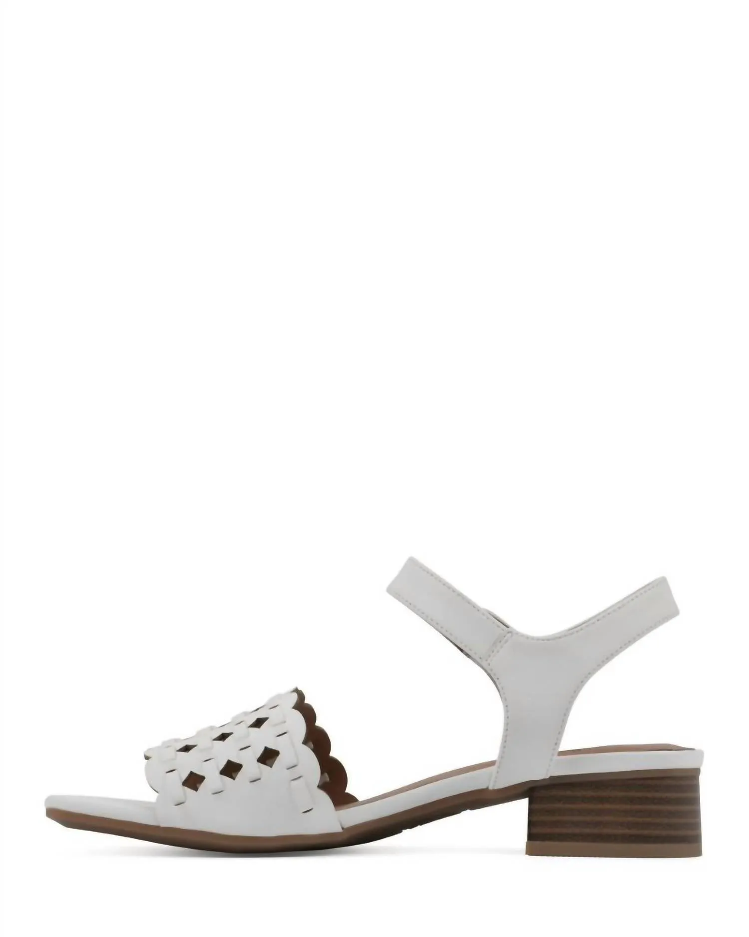 Women's Alumina Block Heel Flat Sandals In White