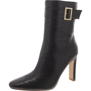 Womens Animal Print Faux Leather Ankle Boots