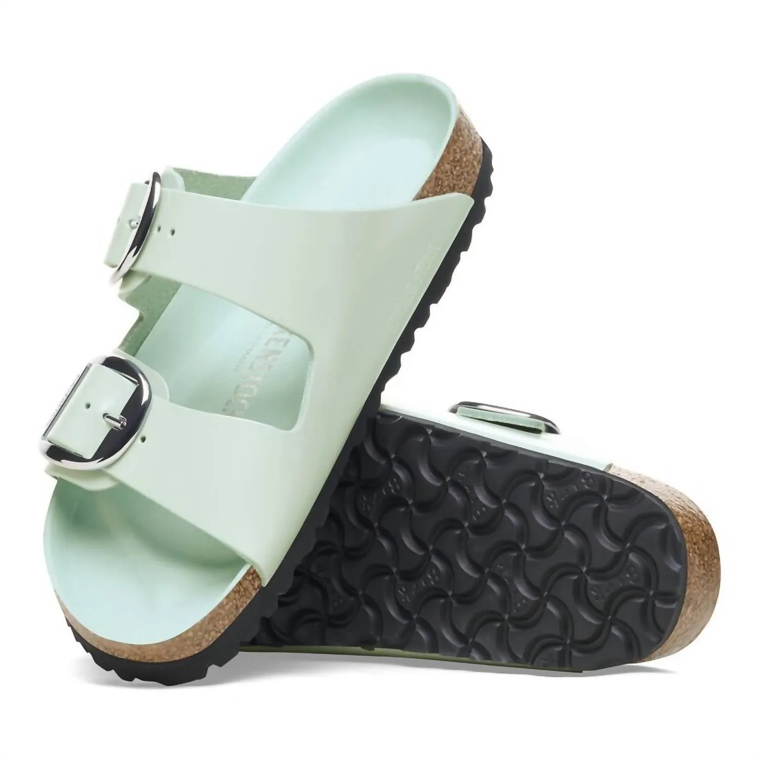 Women's Arizona Big Buckle High Shine Sandals In High Shine Surf Green