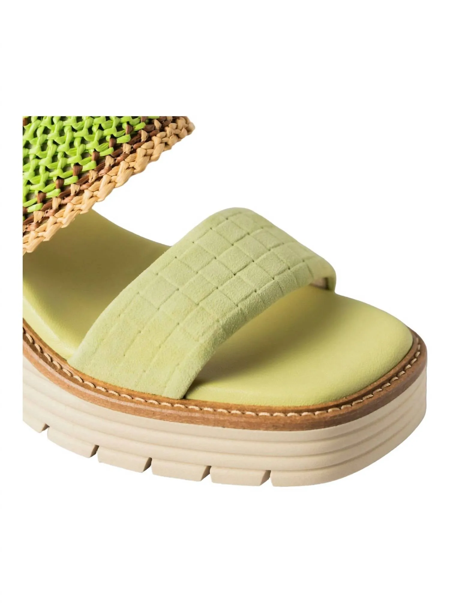 Women's Blanca Sandals In Lime Green Velour