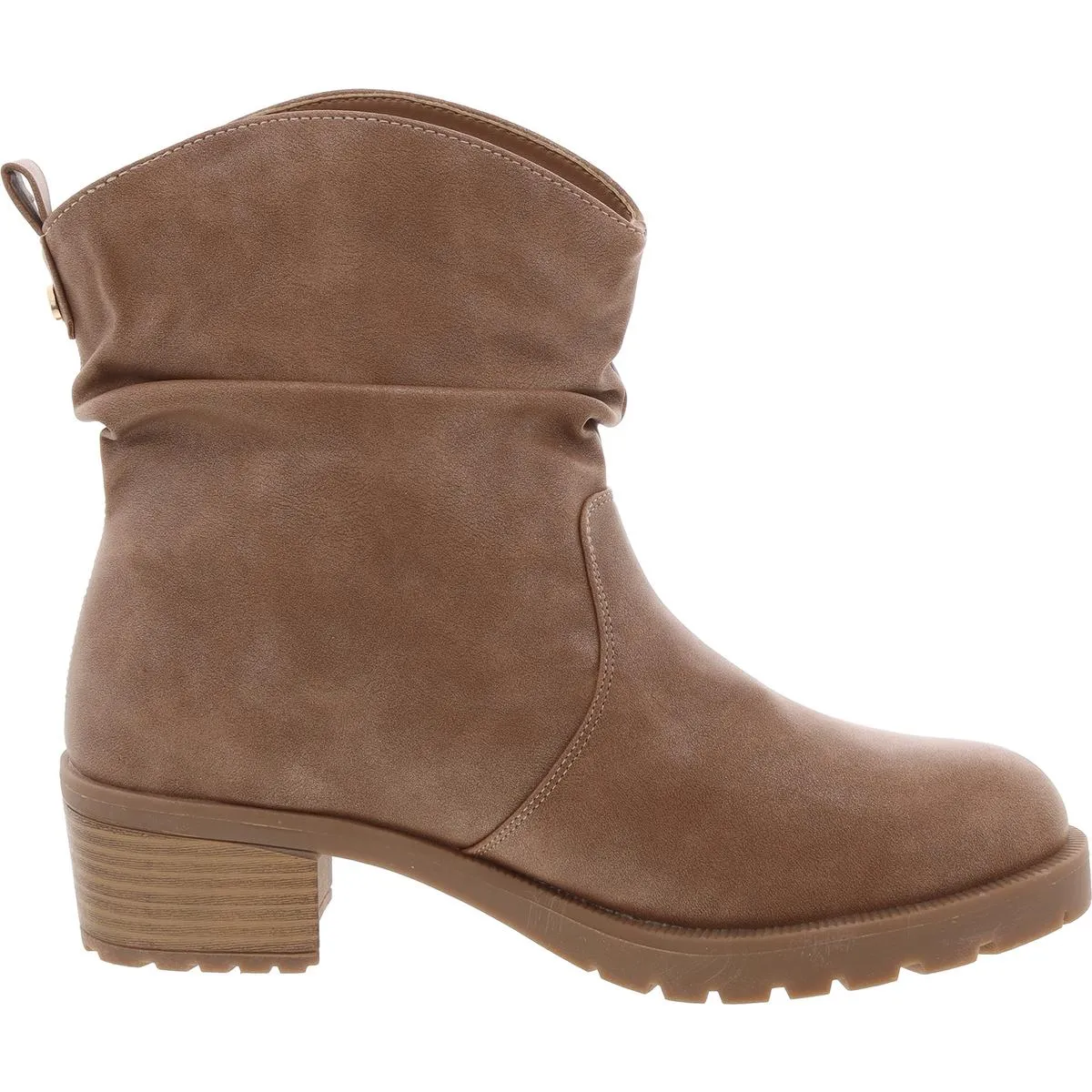 Womens Block Heel Faux Leather Chelsea Boots