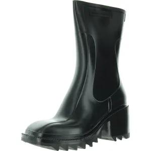 Womens Block Heel Man Made Rain Boots