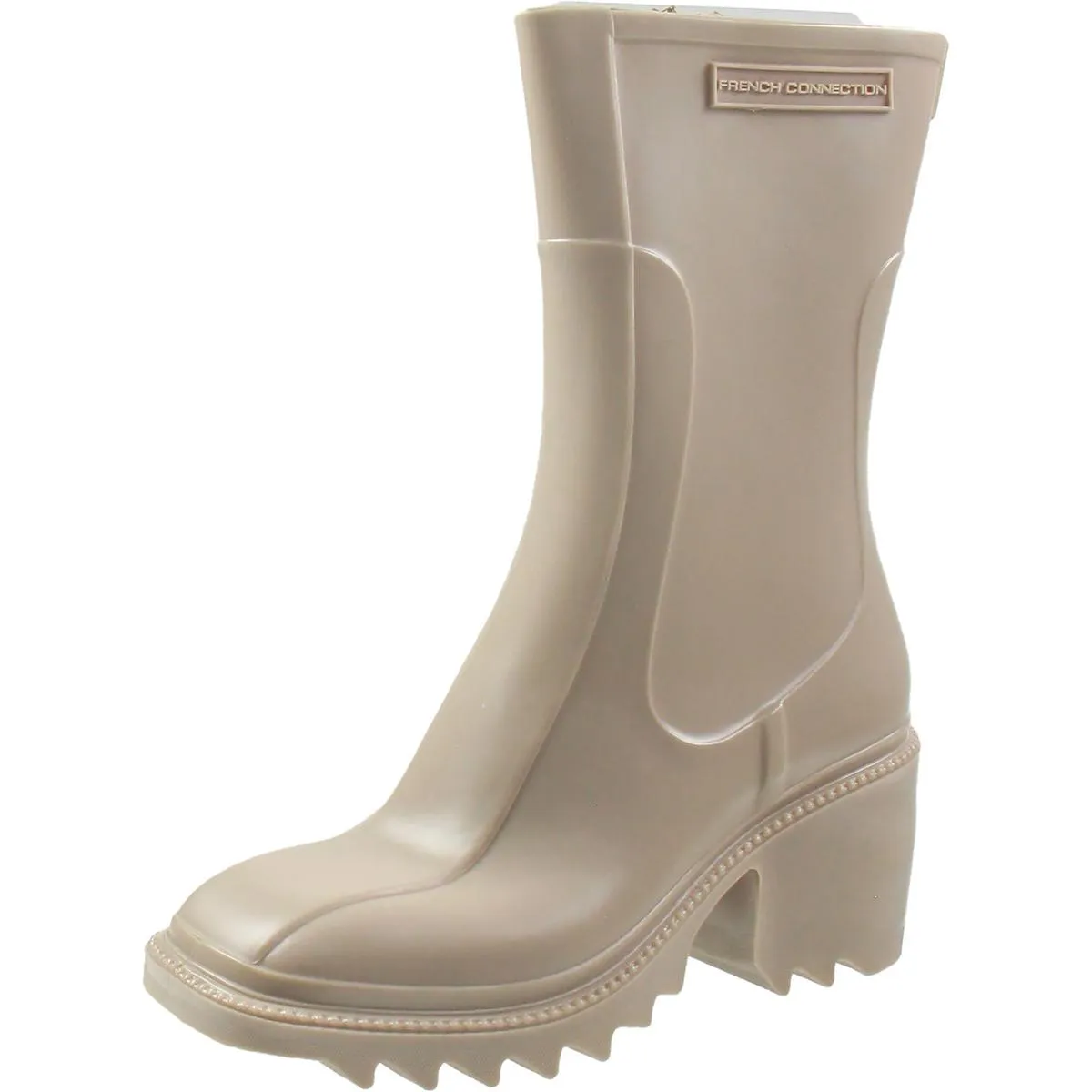 Womens Block Heel Man Made Rain Boots