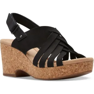 Womens Block Heel Manmade Wedge Sandals