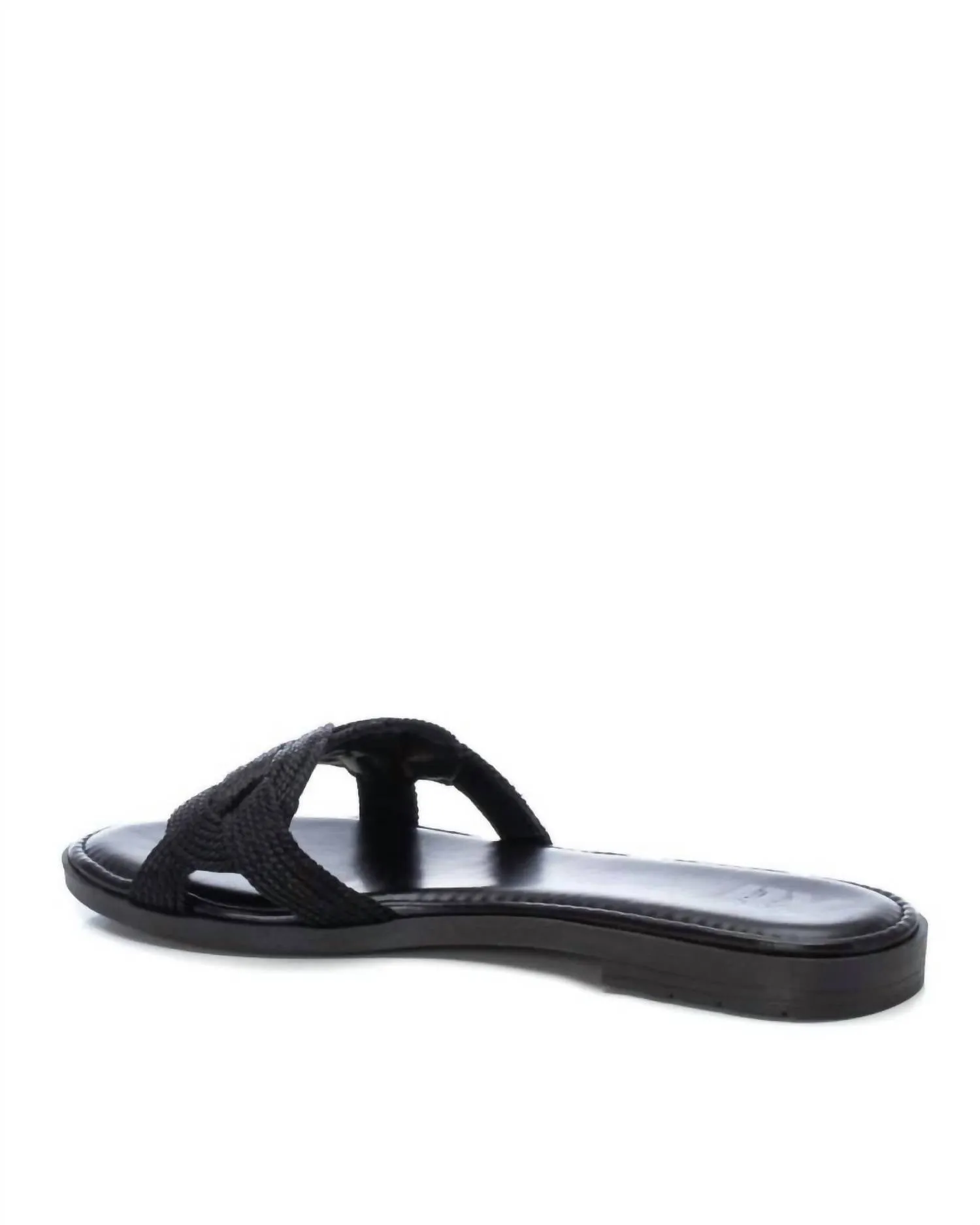 Women's Braided Flat Sandals In Black