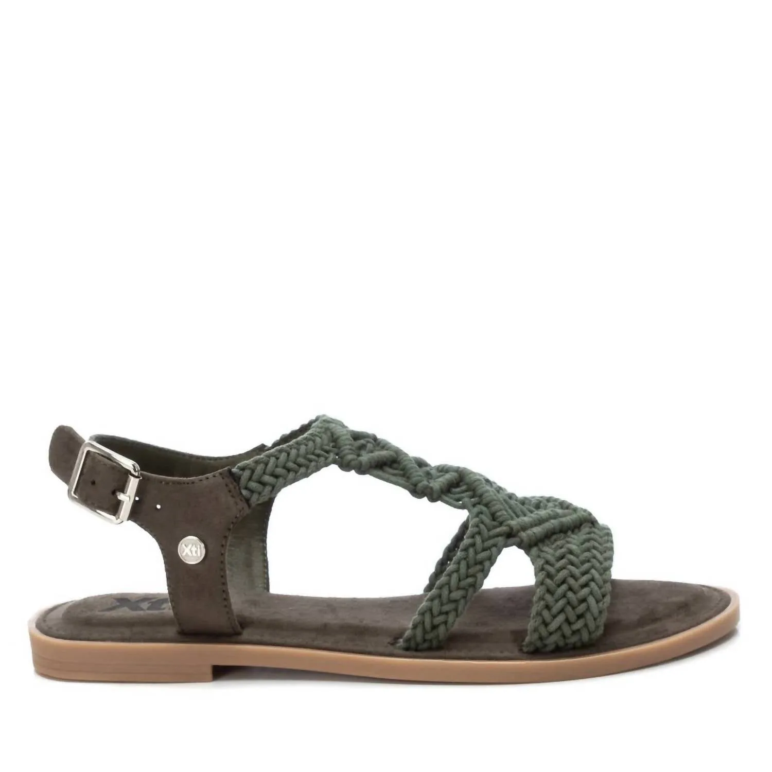 Women's Braided Strap Flat Sandals In Green