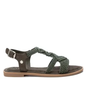 Women's Braided Strap Flat Sandals In Green