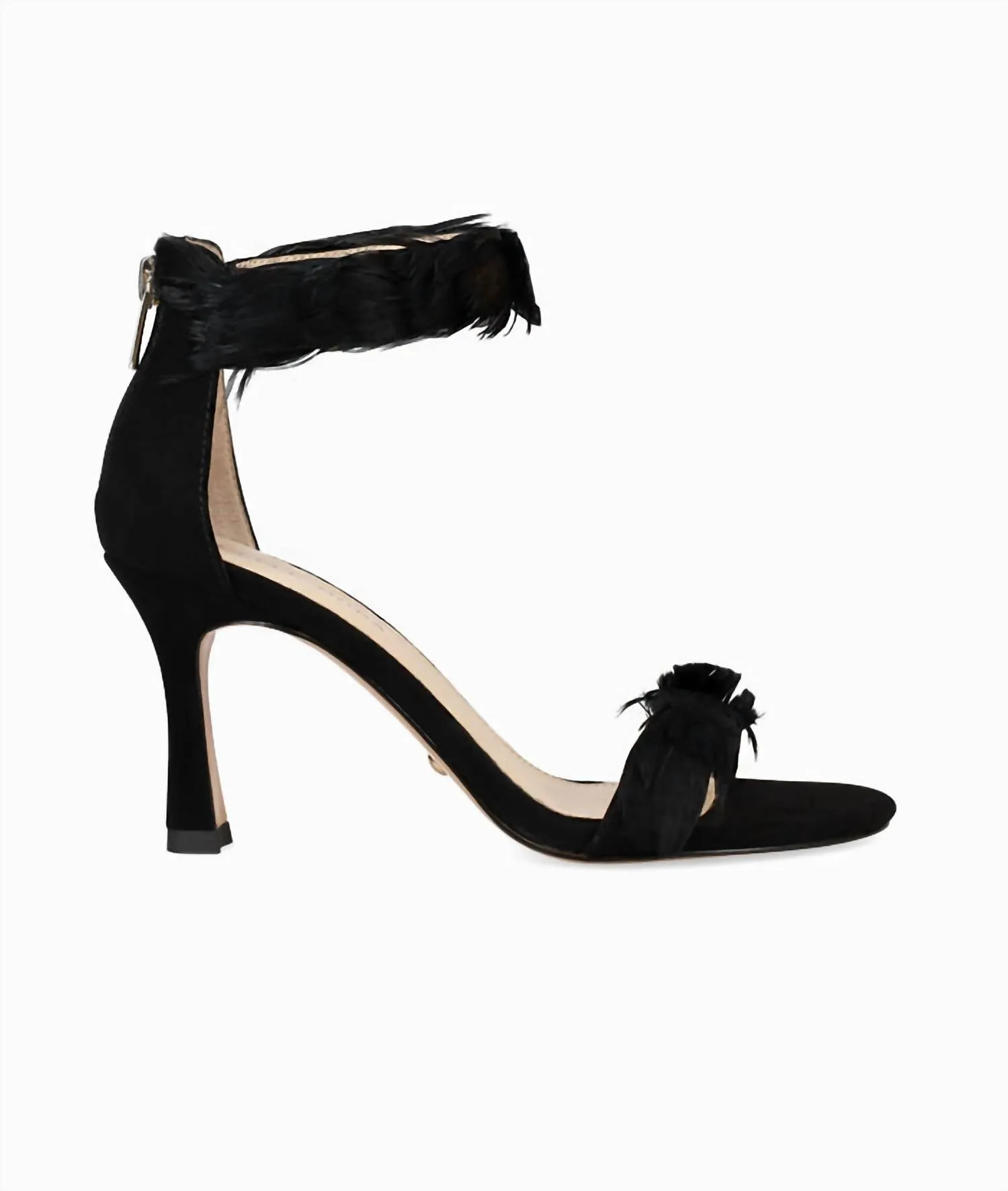 Women's Breece Mid Heel Sandals In Black Kid Suede