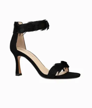 Women's Breece Mid Heel Sandals In Black Kid Suede