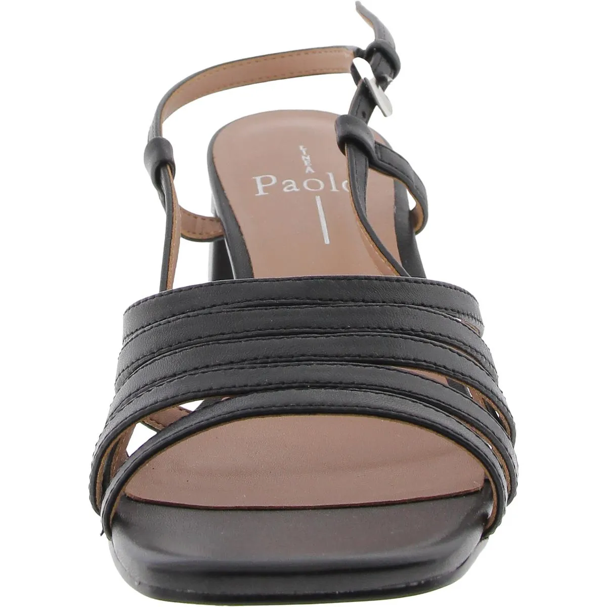 Womens Buckle Faux Leather Strappy Sandals
