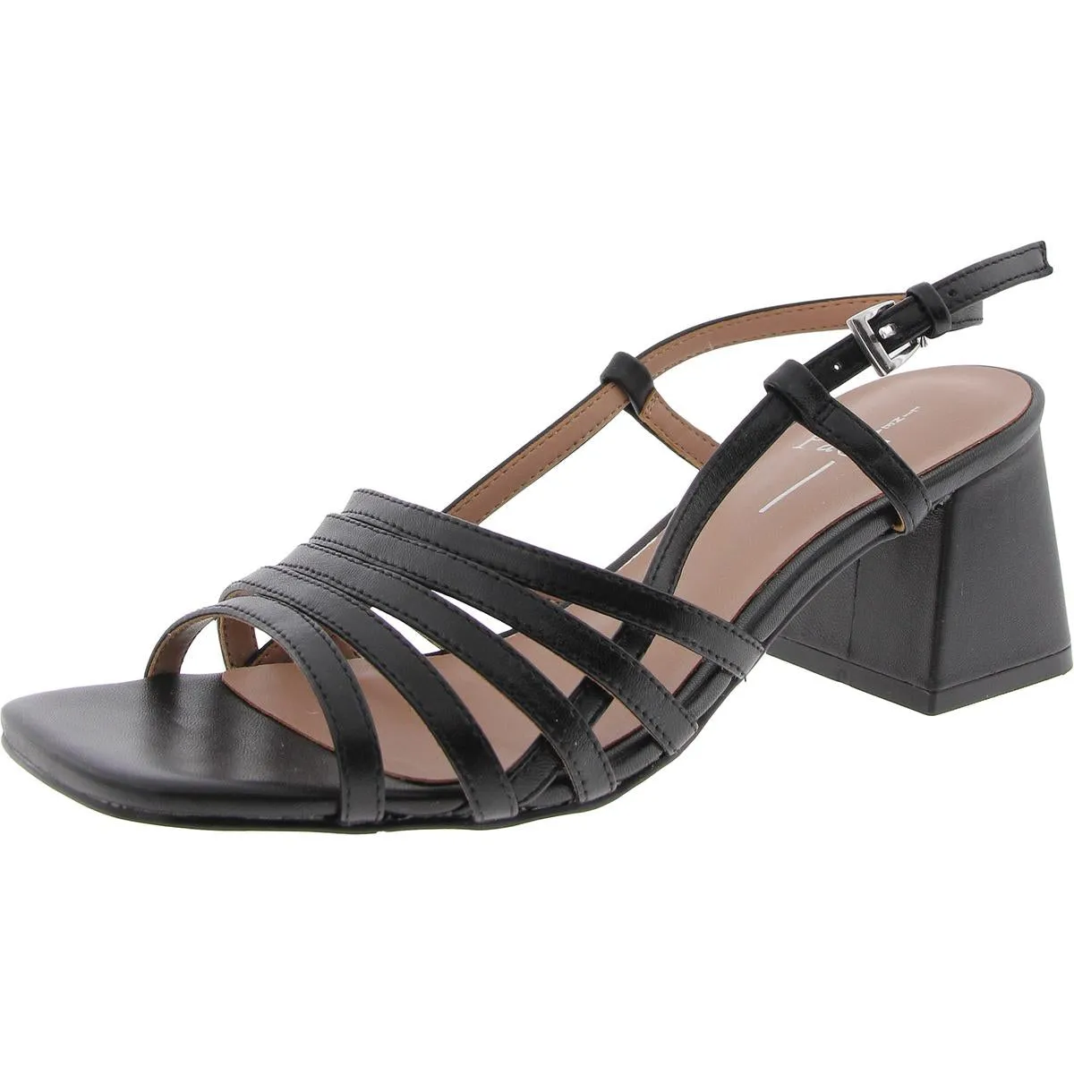 Womens Buckle Faux Leather Strappy Sandals
