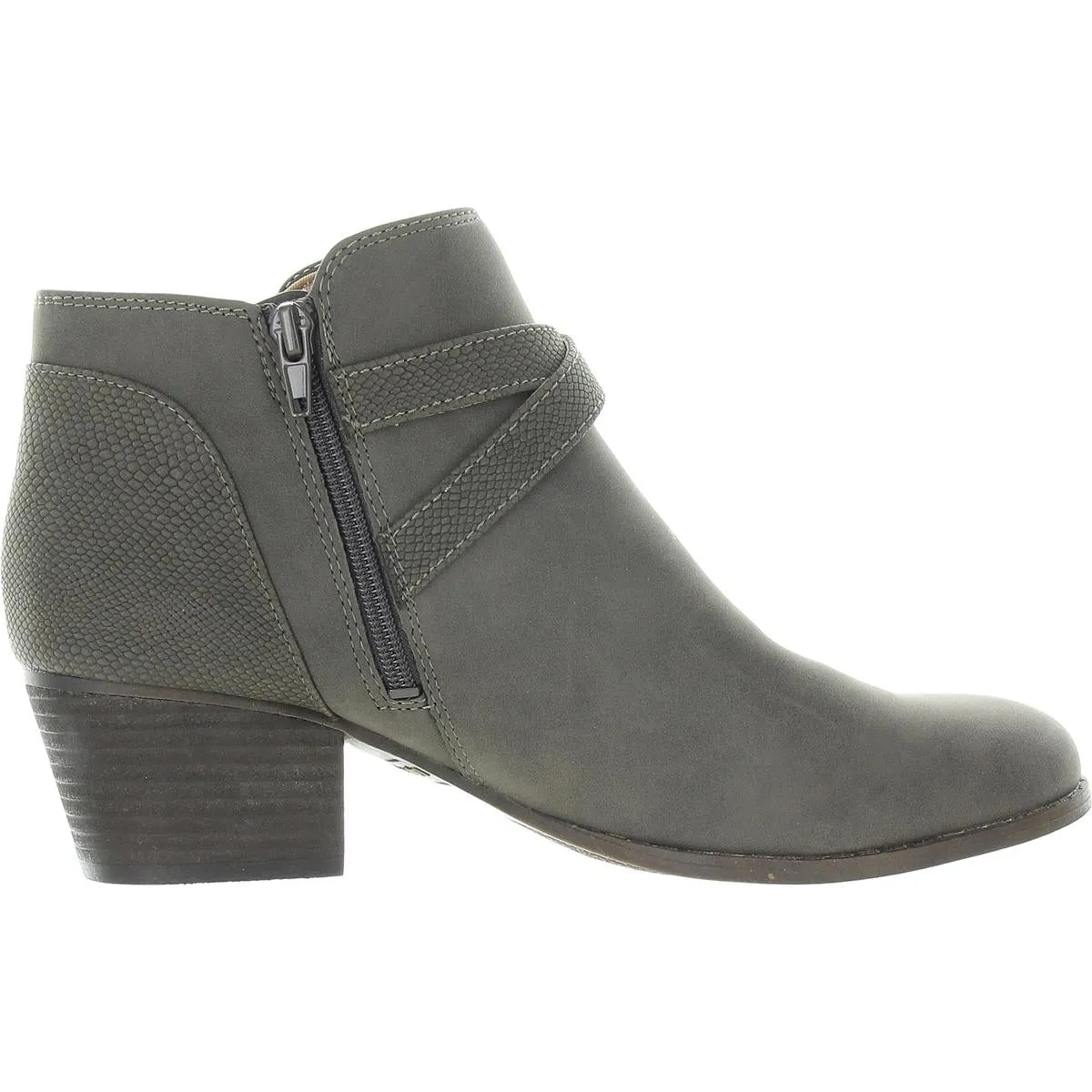 Womens Buckle Faux Suede Booties