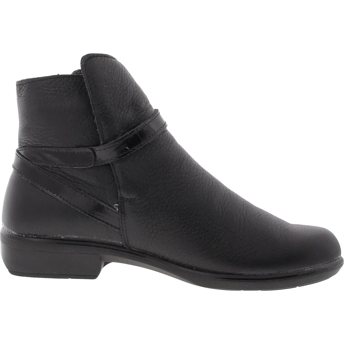 Womens Buckle Leather Booties