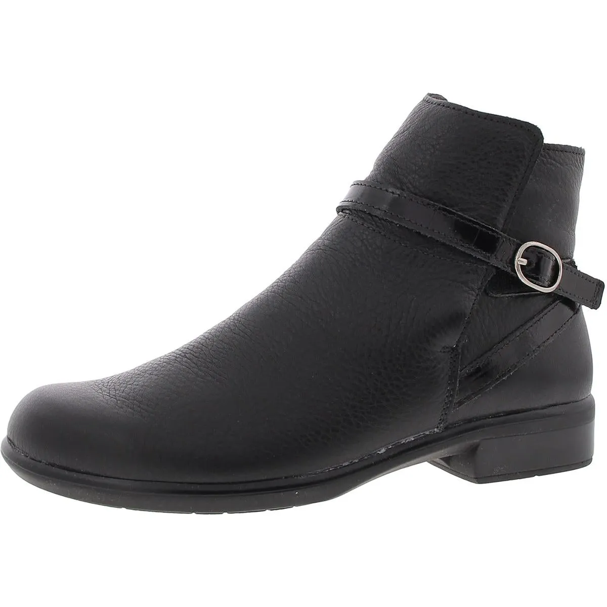 Womens Buckle Leather Booties