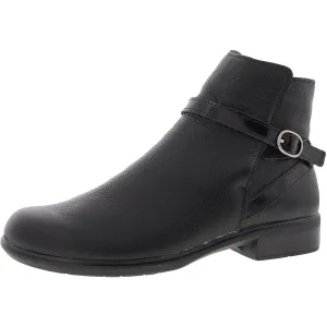 Womens Buckle Leather Booties