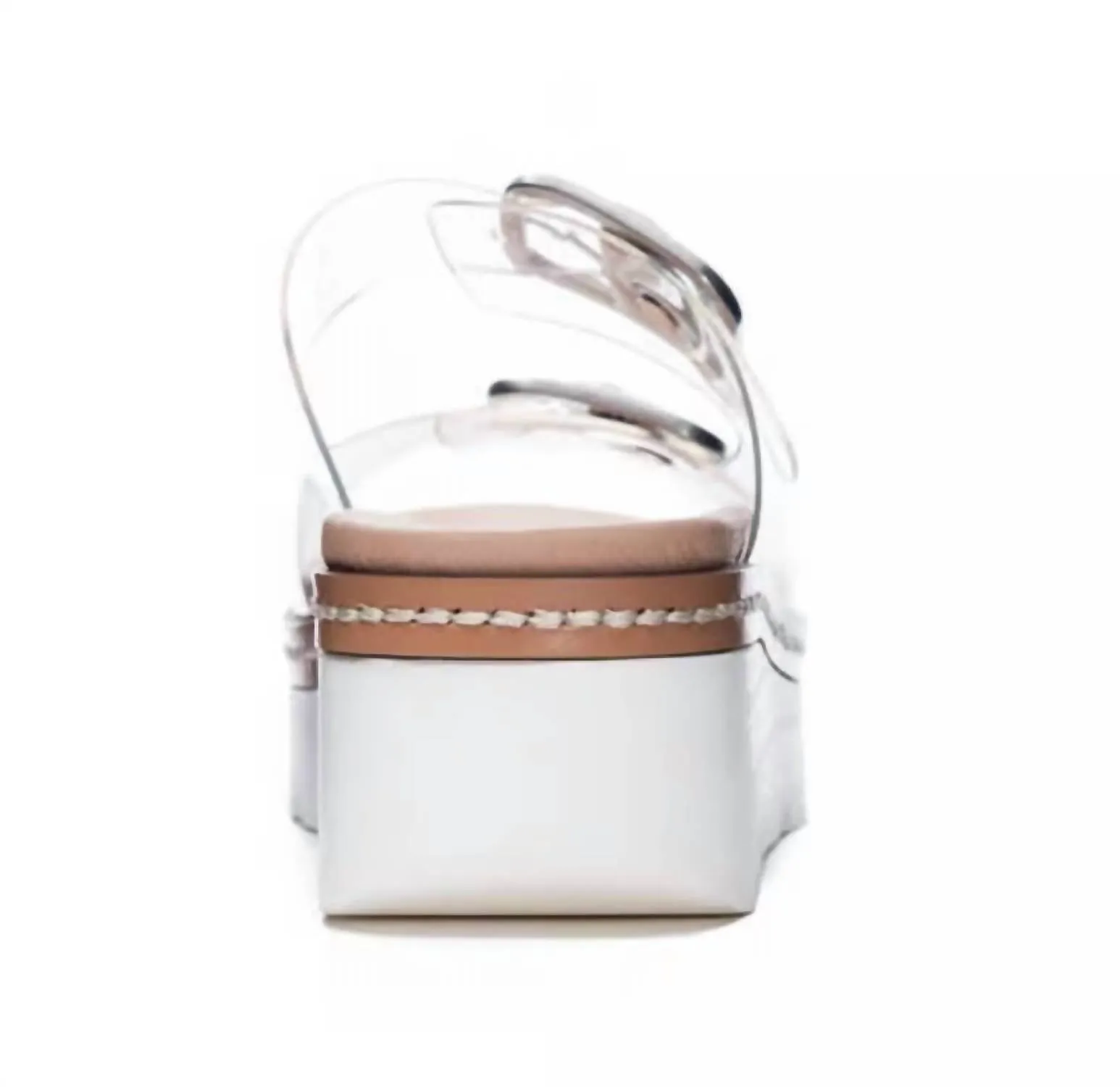 Women's Buckled Platform Wedge Sandal In Clear