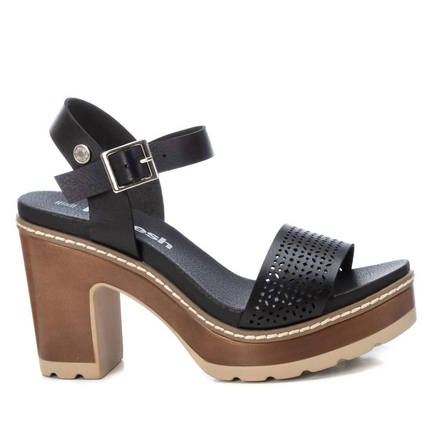 Women's Casual Heeled Platform Sandals In Black