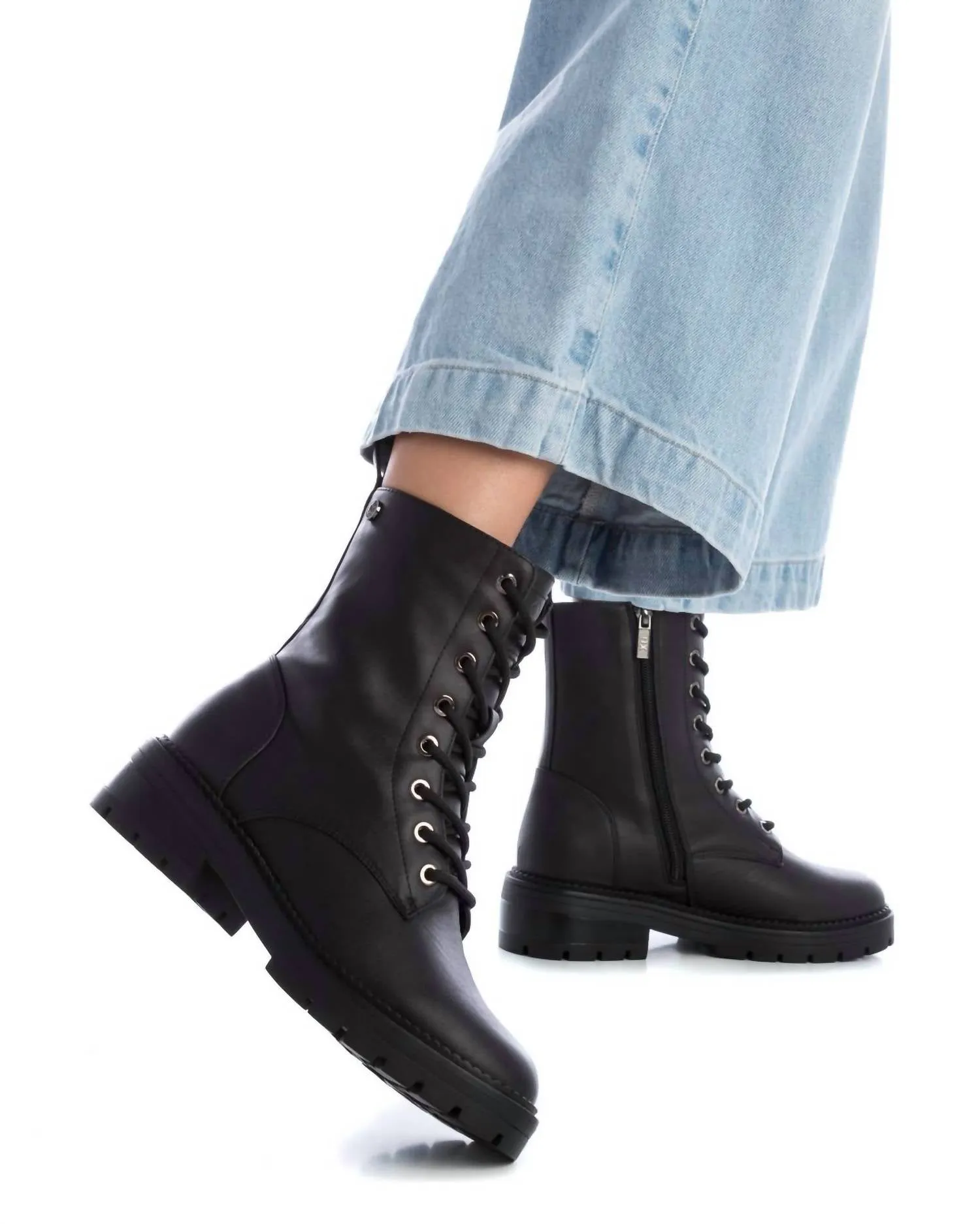 Women's Combat Booties In Black