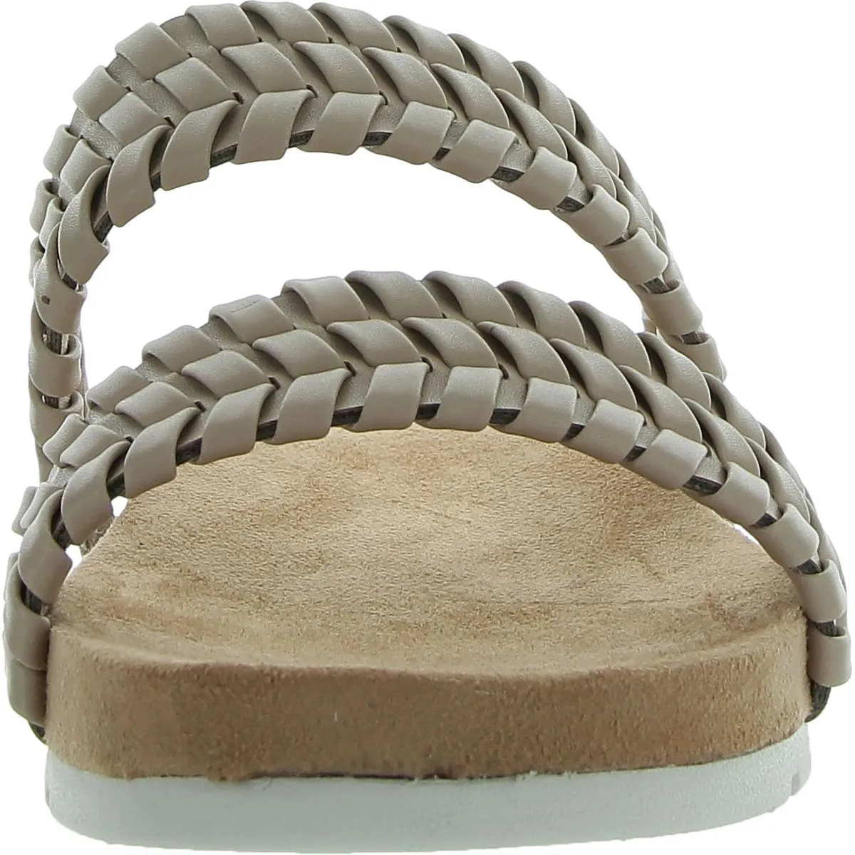 Womens Comfort Insole Faux Leather Slide Sandals