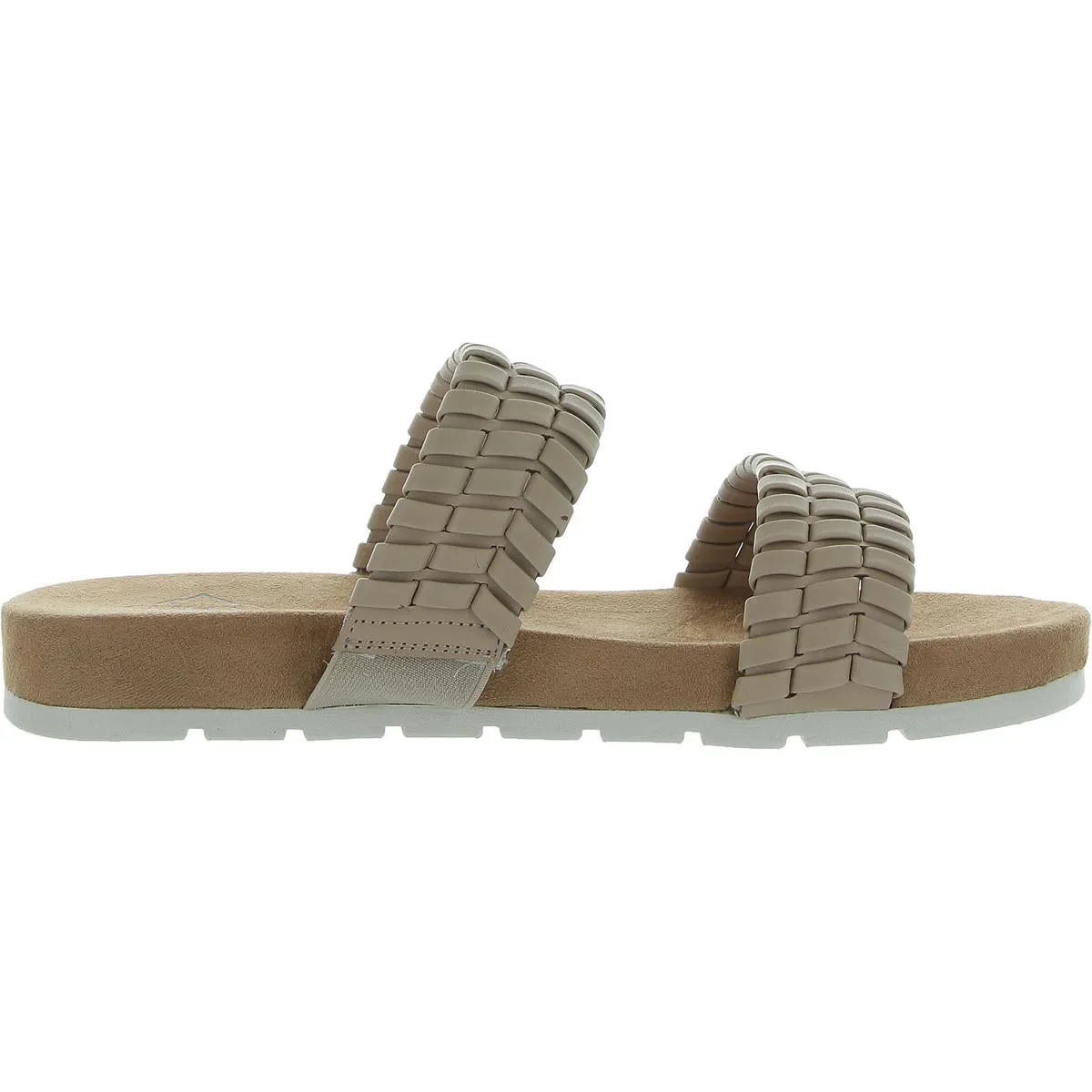 Womens Comfort Insole Faux Leather Slide Sandals