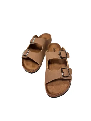 Women's Cork Foot Bed Sandals In Taupe