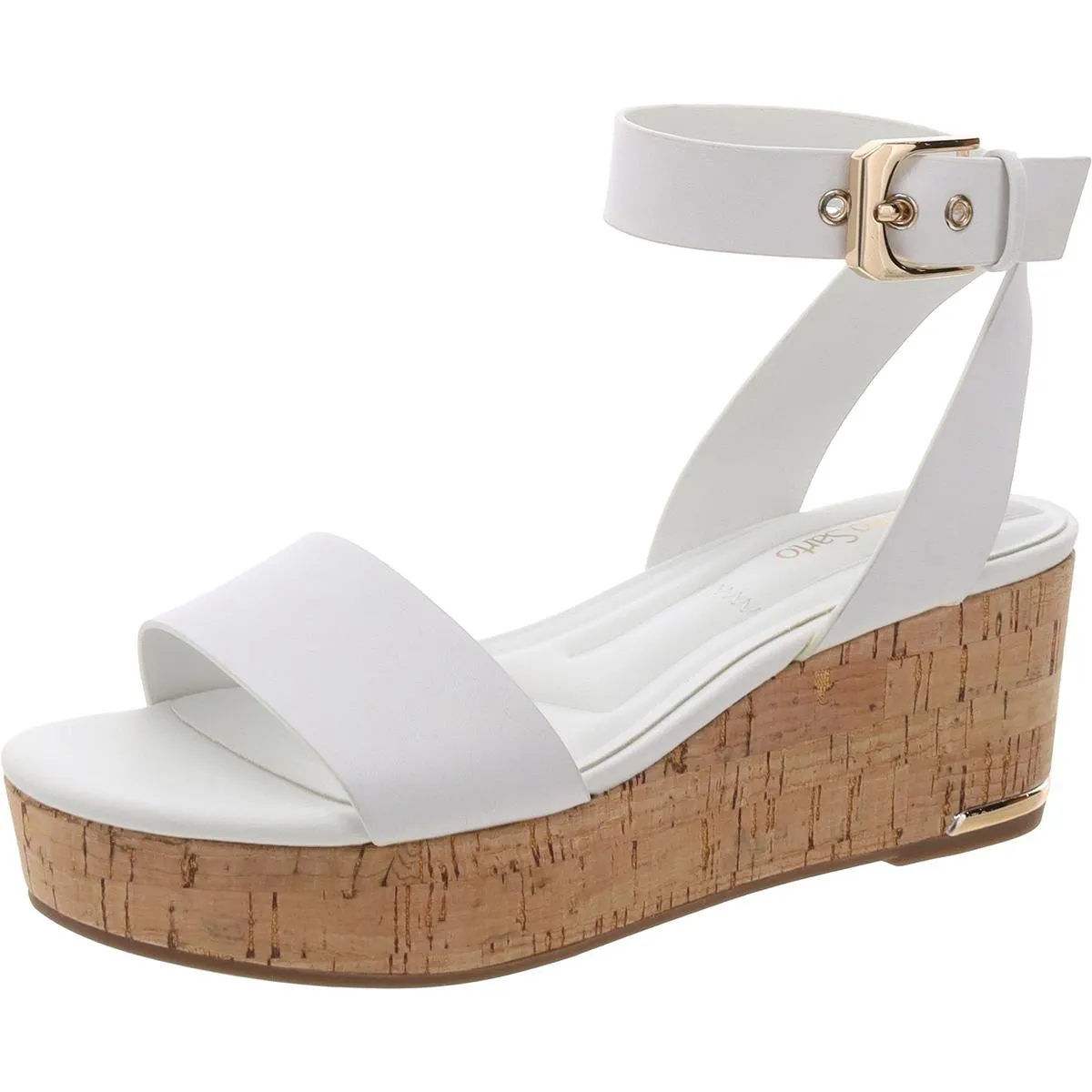 Womens Cork Leather Wedge Sandals