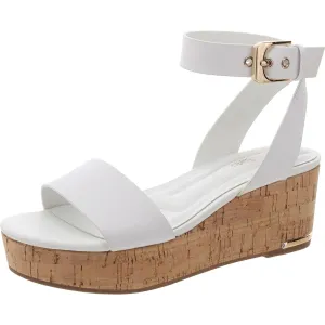 Womens Cork Leather Wedge Sandals