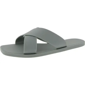 Womens Criss-Cross Manmade Slide Sandals
