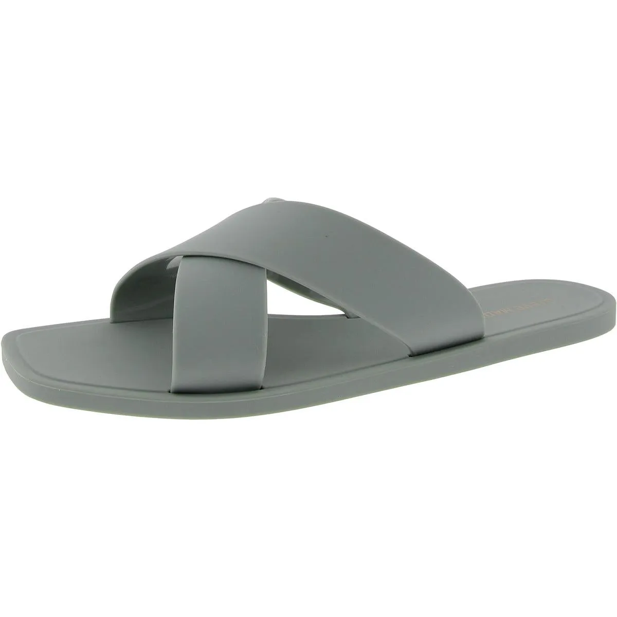 Womens Criss-Cross Manmade Slide Sandals