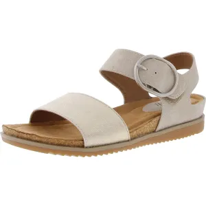 Womens Cushioned Footbed Faux Leather Wedge Sandals