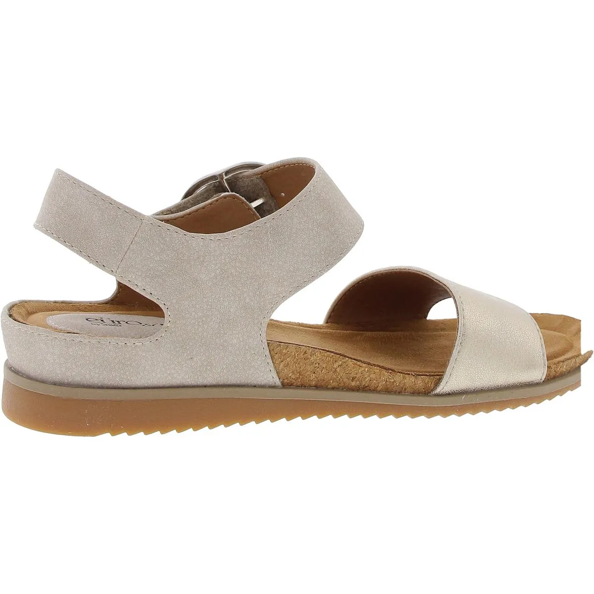 Womens Cushioned Footbed Faux Leather Wedge Sandals